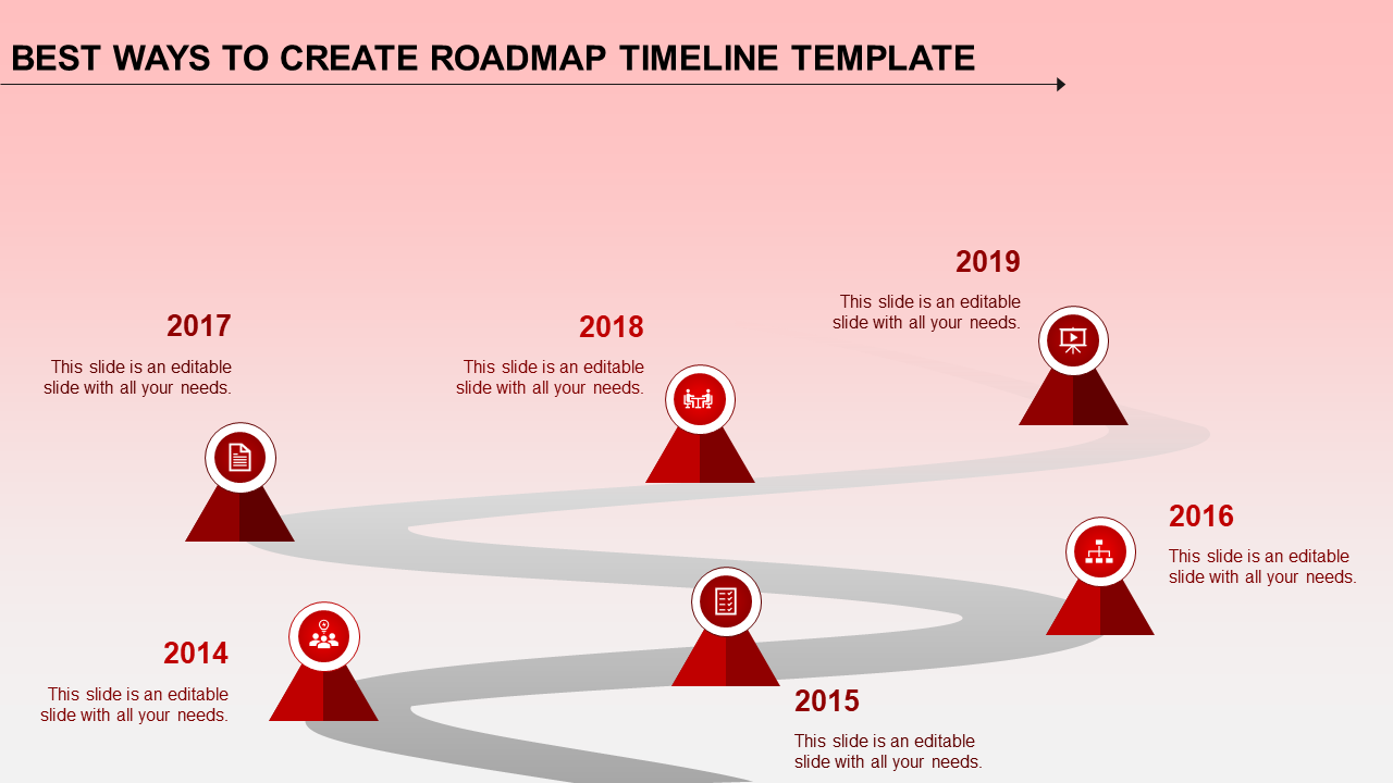 roadmap timeline template-red